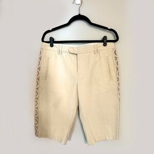 Catherine Malandrino Bermuda Crochet Shorts - Size 10 - 56% silk-44% cotton